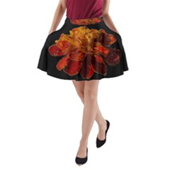 Marigold On Black A-line Pocket Skirt by MichaelMoriartyPhotography