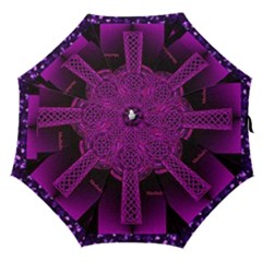 Purple Celtic Cross Straight Umbrellas by morbidcouture