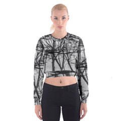 Tree Lines Women s Cropped Sweatshirt by RoseanneJonesPhotography