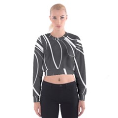 Black And White Elegant Design Women s Cropped Sweatshirt by Valentinaart