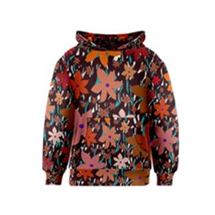 Orange Flowers  Kids  Pullover Hoodie