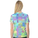 Pastel geometrical desing Women s V-Neck Sport Mesh Tee View2