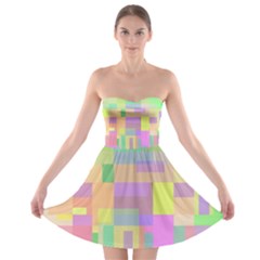 Pastel Colorful Design Strapless Dresses by Valentinaart