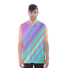 Pastel Colorful Lines Men s Basketball Tank Top