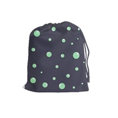 Green Bubbles Drawstring Pouches (large) 