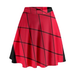 Red Abstraction High Waist Skirt by Valentinaart