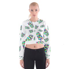 Colorful Abstraction Women s Cropped Sweatshirt by Valentinaart