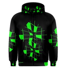 Green Abstract Flower Men s Zipper Hoodie