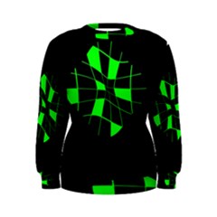 Green Abstract Flower Women s Sweatshirt