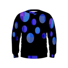 Blue Circles  Kids  Sweatshirt by Valentinaart