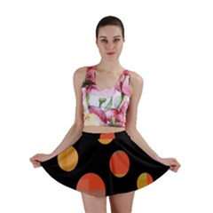 Orange Abstraction Mini Skirt by Valentinaart