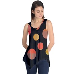 Orange Abstraction Sleeveless Tunic