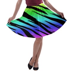 Rainbow Tiger A-line Skater Skirt