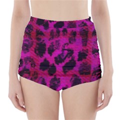 Pink Leopard High-waisted Bikini Bottoms by ArtistRoseanneJones