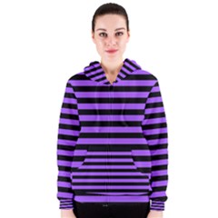 Purple Stripes Women s Zipper Hoodie