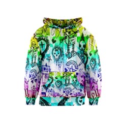 Rainbow Scene Kid Sketches Kids  Zipper Hoodie