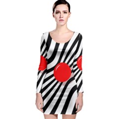 Abstract Red Ball Long Sleeve Bodycon Dress by Valentinaart