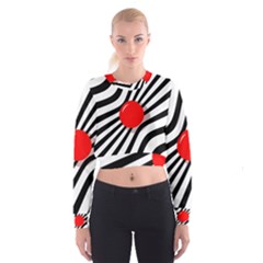 Abstract Red Ball Women s Cropped Sweatshirt