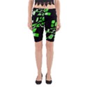 Green decorative abstraction Yoga Cropped Leggings View1