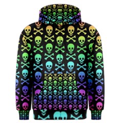 Rainbow Skull And Crossbones Pattern Men s Zipper Hoodie by ArtistRoseanneJones