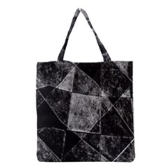 Dark Geometric Grunge Pattern Print Grocery Tote Bag