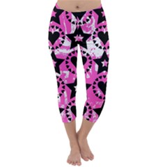 Star And Heart Pattern Capri Winter Leggings 