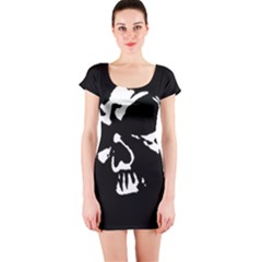 Gothic Skull Short Sleeve Bodycon Dress