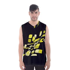 Yellow Abstraction Men s Basketball Tank Top