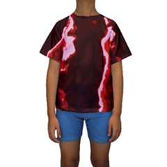 Crimson Sky Kid s Short Sleeve Swimwear