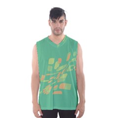 Green Abastraction Men s Basketball Tank Top by Valentinaart