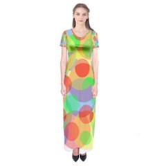 Colorful Circles Short Sleeve Maxi Dress