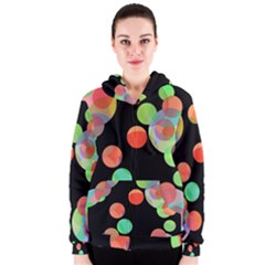 Colorful Circles Women s Zipper Hoodie by Valentinaart