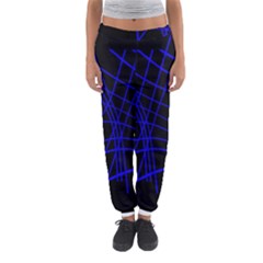 Neon Blue Abstraction Women s Jogger Sweatpants by Valentinaart