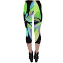 Green abstract flower Capri Leggings  View2