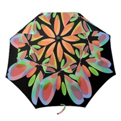 Colorful Abstract Flower Folding Umbrellas by Valentinaart