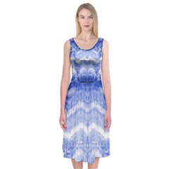 Tie Dye Indigo Midi Sleeveless Dress by olgart