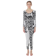 Jt Zebra Stipes 11 X 17 Long Sleeve Catsuit