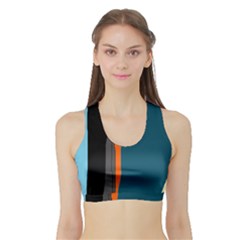 Colorful Lines  Sports Bra With Border by Valentinaart