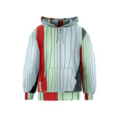 Decorative Lines Kids  Zipper Hoodie