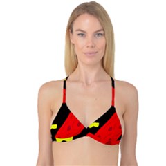 Red Abstraction Reversible Tri Bikini Top by Valentinaart