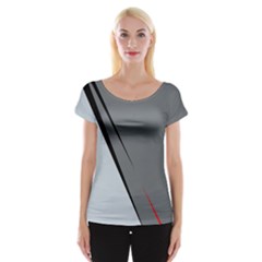 Elegant Gray Women s Cap Sleeve Top by Valentinaart