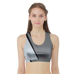 Elegant Gray Sports Bra With Border by Valentinaart