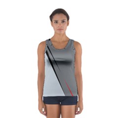 Elegant Gray Women s Sport Tank Top  by Valentinaart