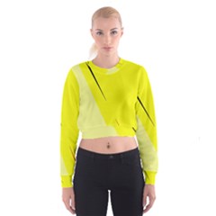 Yellow Design Women s Cropped Sweatshirt by Valentinaart