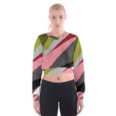 Colorful Abstraction Women s Cropped Sweatshirt by Valentinaart