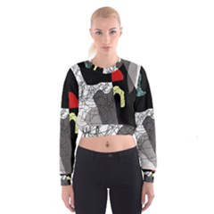 Decorative Abstraction Women s Cropped Sweatshirt by Valentinaart