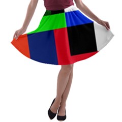 Colorful Abstraction A-line Skater Skirt by Valentinaart