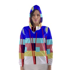 Abstract Landscape Hooded Wind Breaker (women) by Valentinaart