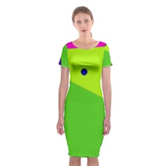 Colorful Abstract Design Classic Short Sleeve Midi Dress