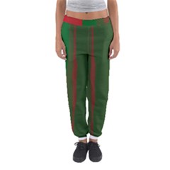 Green And Red Lines Women s Jogger Sweatpants